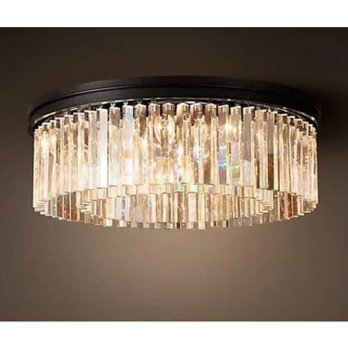 American Style Chandelier Round Shape Crystal Chandelier Lighting Luminaires Hanging Light for Restaurant Crystal Style Lamp