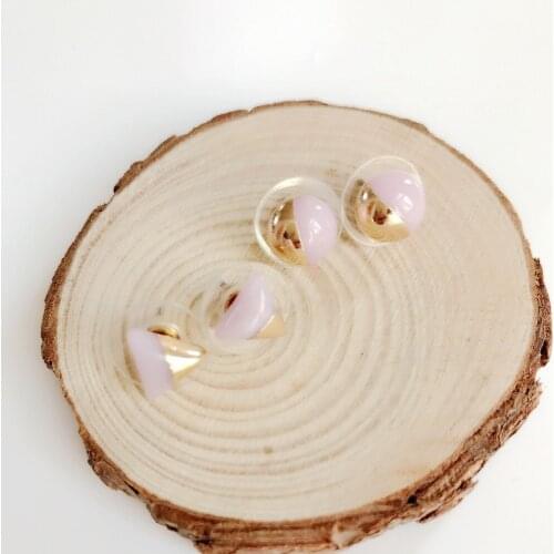Sweet Cute Pink Round Triangle Fashion Earring Stud