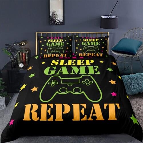 Gamer Bedding Sets Cartoon Kids Boys Gift Duvet Cover Set And Pillowcase Comforterable Home Textile King Queen Size