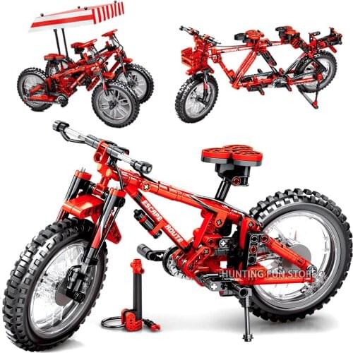 Fit Electric Creator Series Folding Bicycles 2into1 Set Bike Transformable Blocks Building Toys For Children Boys Birthday Gifts