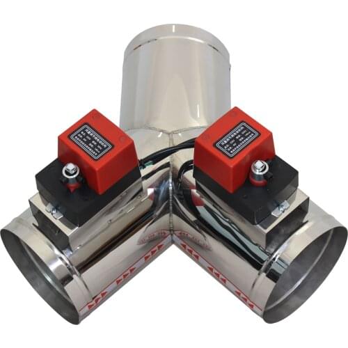 Stainless steel motorized ventilation register motorized valve Air Duct Valve OD51mm-150mm Y type AC 220v AC110V DC12V DC24V