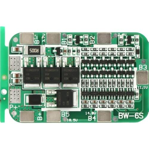 6S 15A 22V 24V Battery Protection Board PCB BMS for 18650 Li-ion Cell Controlador Solar