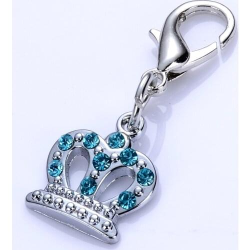 20pcs Rhinestone Crown Jewelry Pendant Accessories Design Collar Charm Tag Pet Products For Dogs Collars