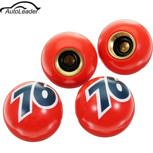 A set Car Bike Tyre Tire Air Valve Stem Dust Caps Universal Cover For Car Bike Red Number 76 Ball Plastic Sphere
