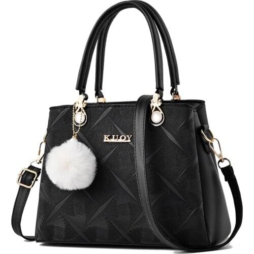 Luxury Handbags Women Bags Designer 2021 Big Solid Leather Hairball Crossbody Shoulder Bags For Women Messenger Ladies Hand Bag
