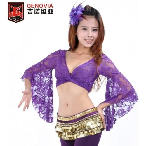 2019 Sexy Belly Dance Costume Lace Butterfly Sleeve Top Bra 11 Colors