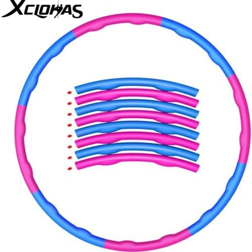 XC LOHAS Sport Hoops 8Section Foam Hoop Detachable Thin Waist Yoga Hoop Fitness Circle Slimming Massage Hoop Yoga Circle Workout