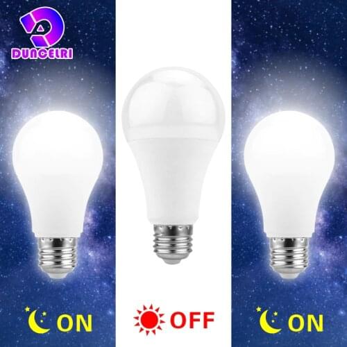 LED Dusk To Dawn Bulb 5W 7W 9W 12W E27 ​Sensor Outdoor Light AC 110V 220V 85-265V Day Night Light Auto ON/OFF LED Smart Lamp
