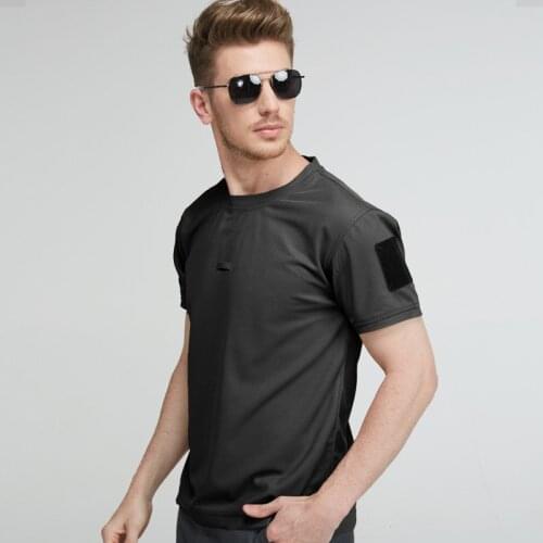 Tactical T Shirt Summer New Mens Quick Drying Short Sleeve Round Neck Swat Combat T Shirt Men Military Training Shirt S-4XL