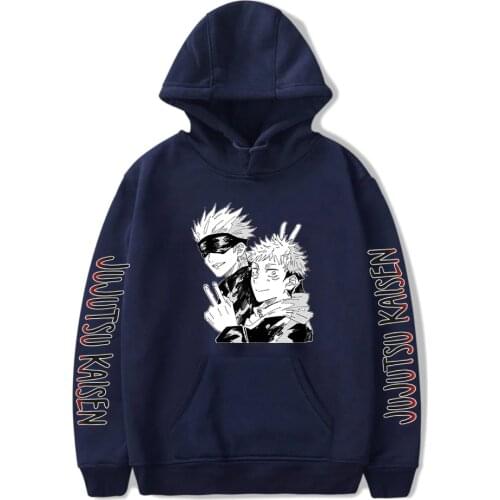 Anime Jujutsu Kaisen Hoodies Harajuku Fashion Men Women Hoodies Casual Loose Pullovers Hooded Autumn Winter Cotton Sweatshirts