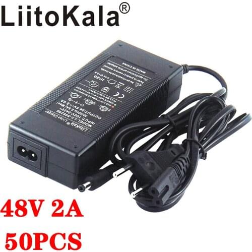 50pcs LiitoKala 48V 2A charger 13S 18650 battery pack charger 54.6v 2a constant current constant pressure is full of self-stop
