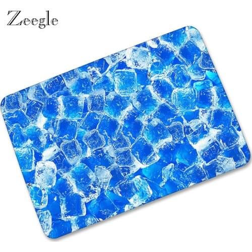 Zeegle Ice Pattern Door Mat Kitchen Floor Mat Entrance Door Anti-slip Mats For The Hallway Soft Bedroom Carpets Bedside Mats