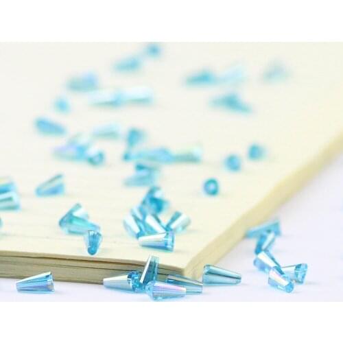 ZHBES 3*6mm 100pcs AB Color Tower Shape Austrian Crystal Conical Spacer Loose Beads For DIY Jewelry Making Bracelet Accessories