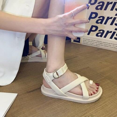 2021 Summer Martens Shoes Woman Flats Platform Sandals Women Soft Leather Casual Open Toe Thick Bottom Wedges Women Shoes