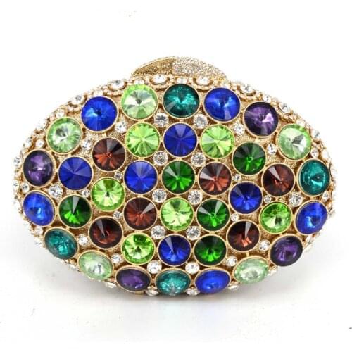 Womens Colorful Stone Evening Bags Rhinestone Clutches Bags Crystal Clutch Bag For Wedding Party Prom Handbag and Purses Wallet