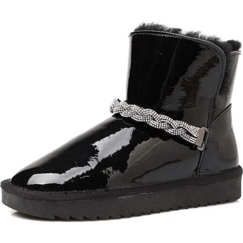 2020 New Arrival High Quality Waterproof Women Snow Boots Real Wool Winter Warm Boots Genuine Leather Non-Slip Women Boots