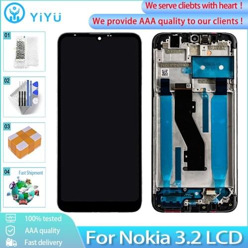 6.2” For Nokia 3.2 LCD TA-1156 TA-1159 TA-1164 LCD Touch Screen Digitizer Assembly Replacement with Frame For Nokia 3.2 Display