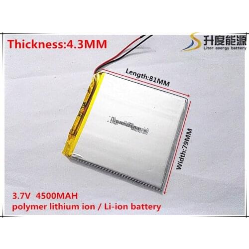1pcs/lot 437981 3.7V 4500mah Lithium polymer Battery with Protection Board For PDA Tablet PCs Digital Products Free Shipping