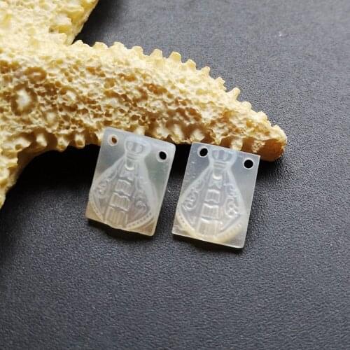 100pcs/lot 8x11mm Natural Rectangle Virgin Valley Mother of Pearl Shell Our Lady of Aparecida Madonna Mother Pearl