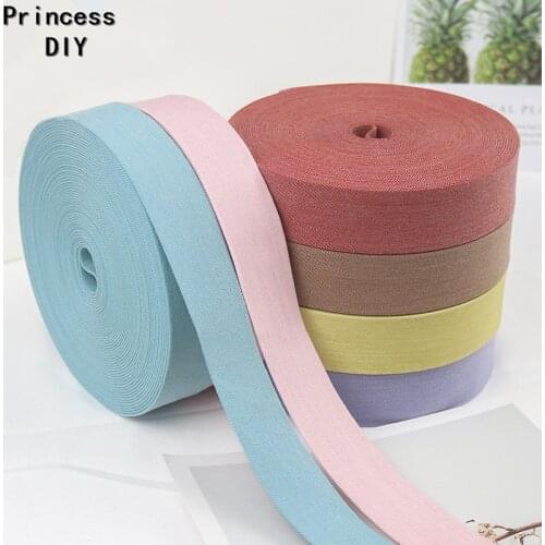 5M 10 25 40mm Candy Color Layering Fabric Tape Cotton Solid Ribbon Twill Grosgrain Trim DIY Hair Bow Collar Hand Craft Material