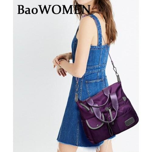 BaoWomen Fashion Nylon Oxford Crossbody Bags Waterproof Lady Tote Bag Casual Handbags Large Capacity Canvas Bag For Girls
