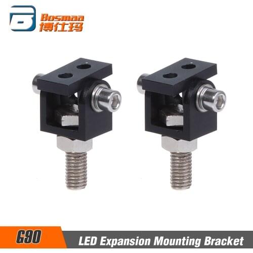 BOSMAA 2pcs G90 Hole 8mm Universal Motorcycle LED Headlight Expansion Mounting Bracket Driving Lamp Holder Clamp Bracket