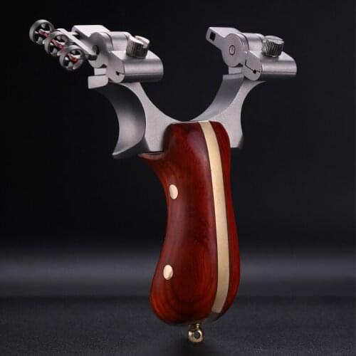 Luoyer Stainless steel Slingshot with Aiming Point for Shooting Portable Metal Pocket Sling Shot With Rubber Band