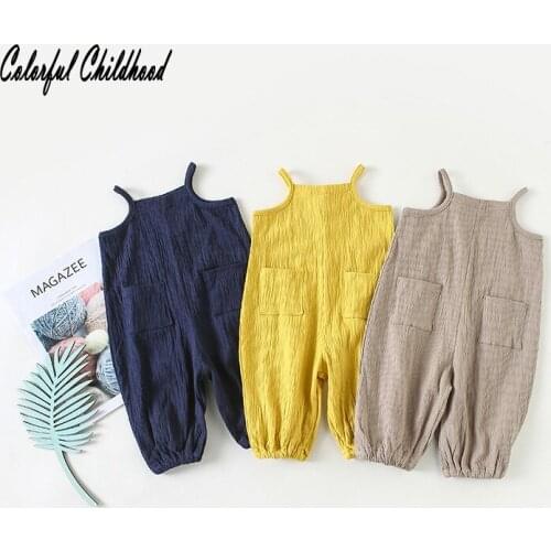 Colorful Children Cotton Toddler Bib Overalls Solid Color Baby Boy Girl Bib Pants Spring Autumn Casual Loose Infant Trousers