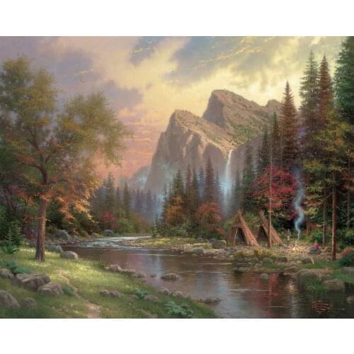 The Mountains Declare His Glory Thomas Kinkade HD Canvas Print Living Room Bedroom Wall Pictures Art Painting Home Decoration