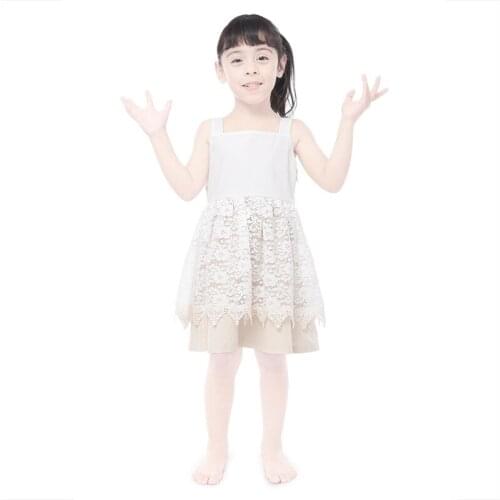 Kaiya Angel 2019 New Fashion Baby Girls Wedding Party Lace Dress 3M-8Y 100% cotton Wholesale Children Sleeveless Summer Clothes