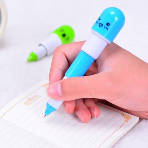 Cute Blue Ink Capsule Creative Pills Ball Ballpoint Pens Ballpen For Office School Writing Supplies Stationery