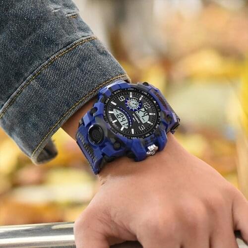 Mens Electronic Sports Watch Multi-function Outdoor Sports Watch With Large Screen Fashion Watches Outdoor Sport Watch