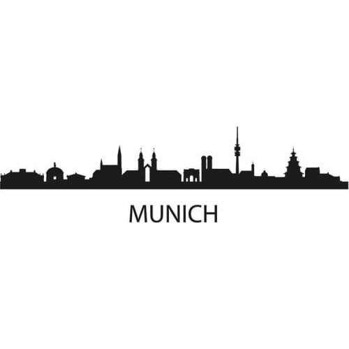 MUNICH Decal Wall Sticker Vinyl Stickers Decor Mural Art Living Room Home Decoration Landmark Skyline Wall Decal