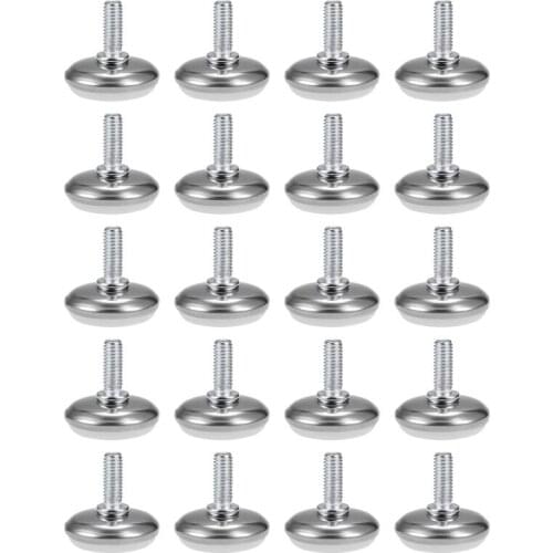 Screw on Furniture Glide Leveling Feet Adjustable Leveler Pad for Chair Industrial Machine Desk Leg 20pcs