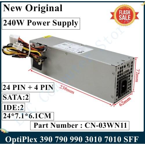 LSC New For DELL OPX 3010 7010 9010 SFF 390 790 990 SFF 240W Power Supply 3WN11 592JG 2TXWN RV1C4 709MT H240AS-00 AC240AS