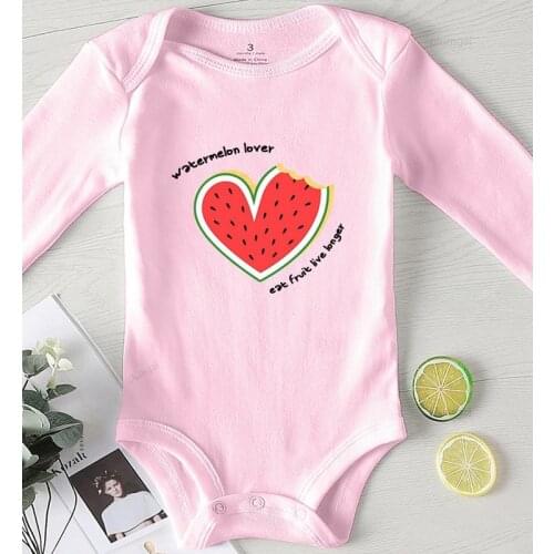 Newborn Things for A Girl Baby Boy Rompers Printing Watermelon Lover Toddler Girl Clothes Cotton Kids Winter Jumpsuit