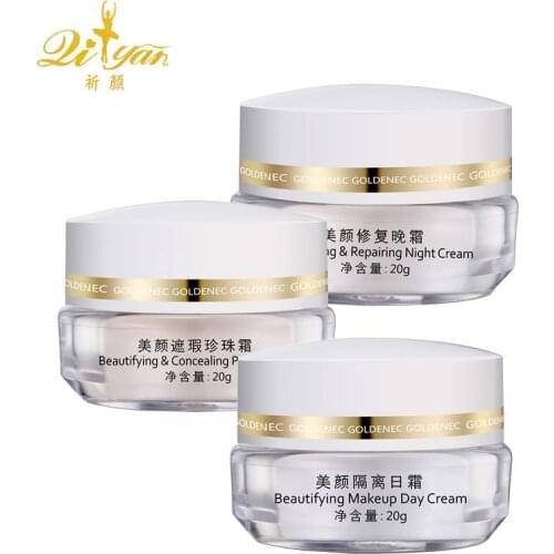 FREE SHIPPING QIYAN YIQI GOLDENEC BEAUTIFYING MAKE UP WHITENING CREAM REMOVE FRECKLE SPECKLE SET