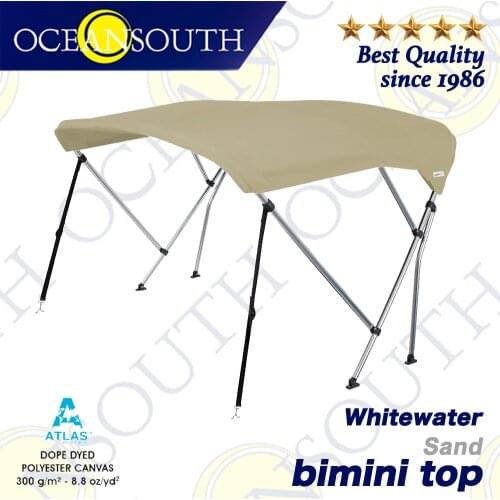 Oceansouth Whitewater Bimini 1.3-2.3m 25mm Aluminium Tube Marine Grade Boat-cover Top Canopy Water Sunproof UV Protection Sand