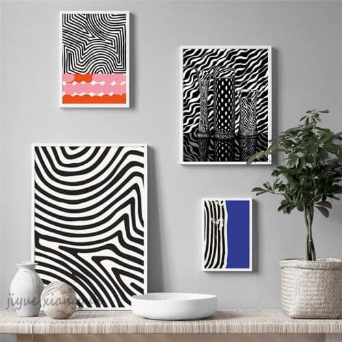Modern Abstract Geometry Wall Art and Prints Color Block Canvas Painting Posters Line Drawing Pictures For Living Room Decor