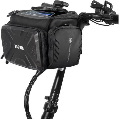 Waterproof Bicycle Bag Big Capacity Scooter Handlebar Bag Touch Screen Mobile Phone Bag With Shoulder Strap Fit Up 7in Phones