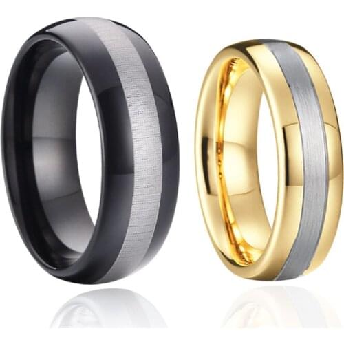 Marriage Alliances tungsten carbide jewellery wedding band couple rings set for men and women Black Gold Color