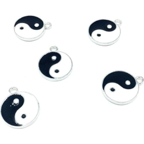 10pcs Double-sided gossip Taiji alloy jewelry pendant accessories High-quality explosion bracelet bracelet headpiece pendant