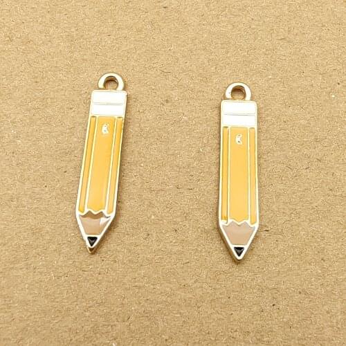 10pcs 7x32mm enamel pencil charm for jewelry making fashion earring pendant bracelet necklace charms