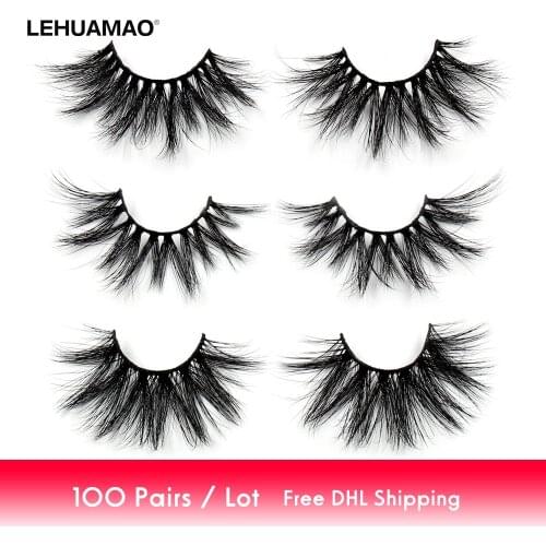 100 Paris/lot 25mm Eyelashes 3D Mink False Eyelashes Crisscross Mink Lashes Soft Dramatic Eyelash Fluffy Full Makeup Eye lash