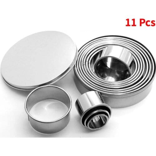 11pcs/set Fruit Cookie Cutter Mold Round Shape Box Design Mini Stainless Steel Mould Biscuit Fondant Cake DIY Decorating Tools
