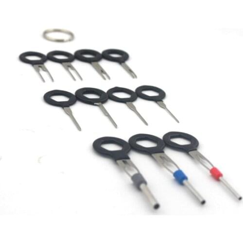 11pcs Auto Tool Set Car Plug Circuit Board Wire Harness Terminal Extraction Pick Connector Crimp Pin Back Needle Remove Tool Se