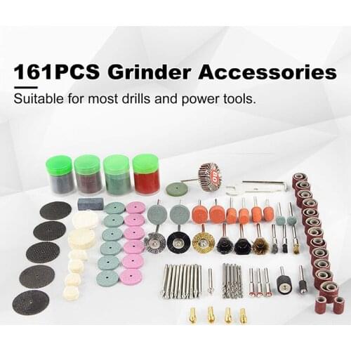 161Pcs Mini Rotary Hobby Drill Kit Plus Sanding Grinding Buffing Polishing Bits