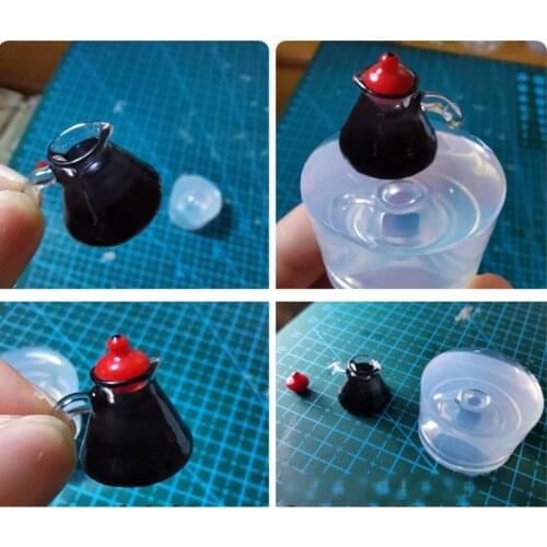 Handmade Coffee Pot 3D Silicone Resin Molds DIY Mini Coffee Maker Mould Art Craf
