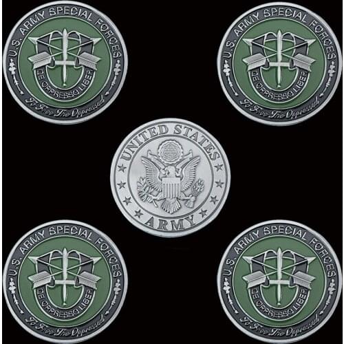 5PCS US. Army Special Forces De Oppressoliber Green Berets Challenge Metal Coin Collectible Gift