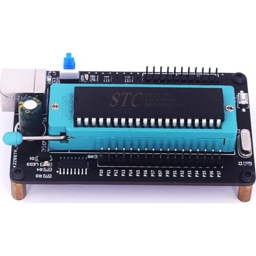 51 Singlechip Microcontroller Small System Board AVR Development Board STC89C52/51 One-key Download 51 MCU Downloader